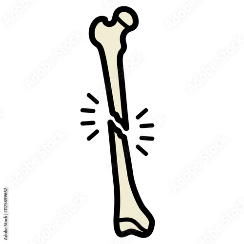 Fracture Filled Line Vector Icon Illustration 