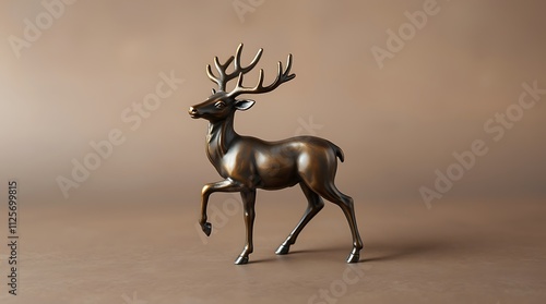 Elegant Bronze Deer Figurine: A Majestic and Graceful Home Decor Accent photo