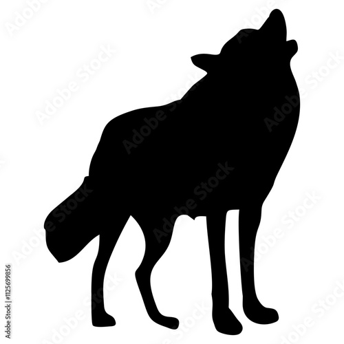 A BLACK WOLF SILOUTE RUNS AND ROARS