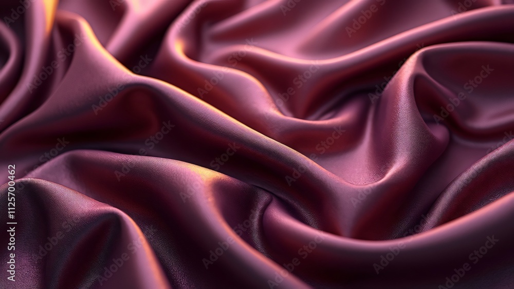 Obraz premium Luxurious Satin Fabric, Elegant Draped Texture, Soft Sheen, Rich Burgundy Color