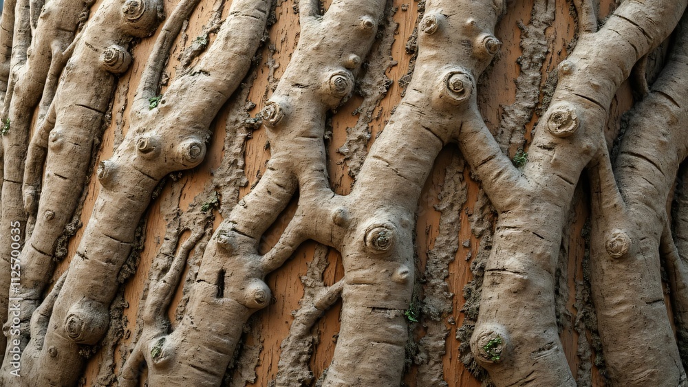 Naklejka premium Highly Detailed Tree Bark Texture, Nature's Intricate Design