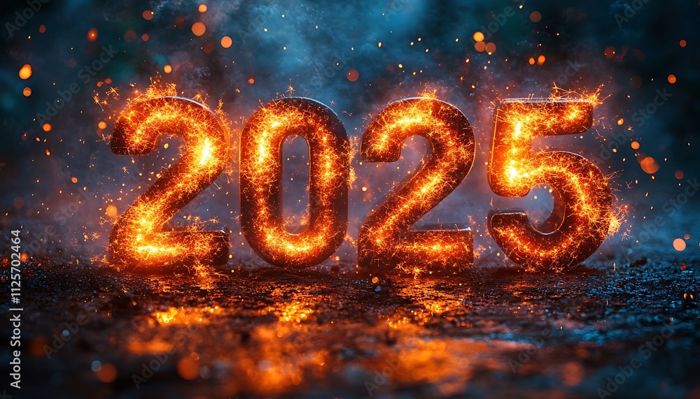 2025 Made of Numbers with Flames - A Fiery New Year Celebration
2025 Made of Numbers with Flames - A Fiery New Year Celebration