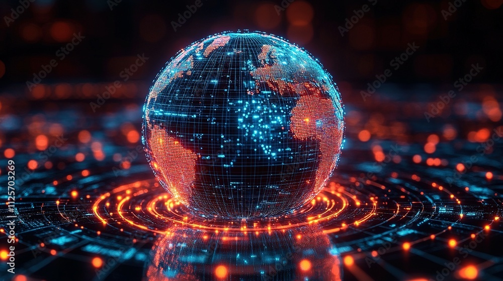 Digital Globe Network Global Connectivity Visualization Digital Globe Network Global Connectivity Visualization