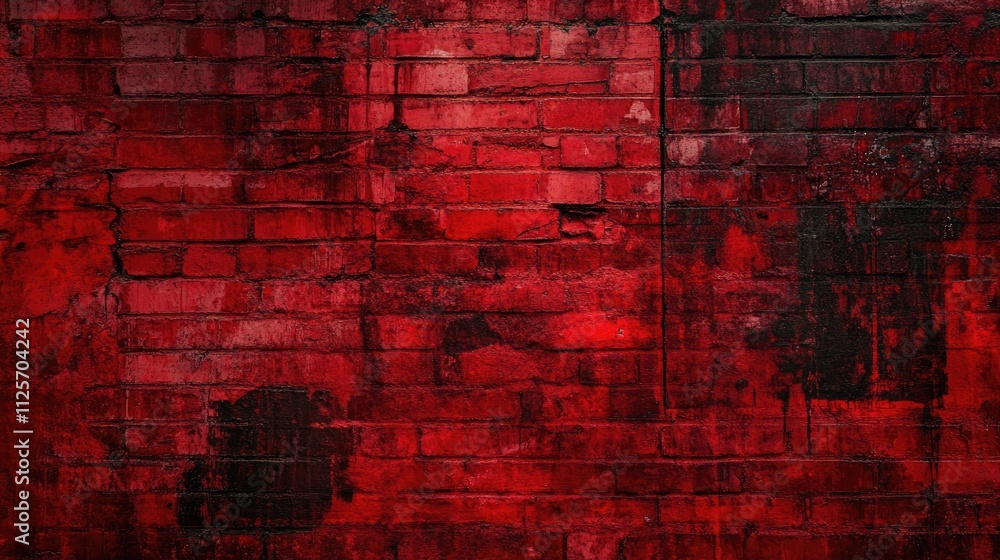 Obraz premium Dark red grunge brick wall texture background.
