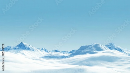 Wallpaper Mural A serene winter landscape with snow-covered mountains under a clear blue sky. Torontodigital.ca