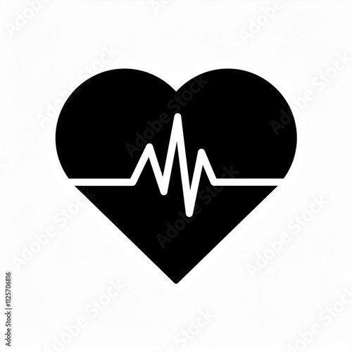 cardiogram black icon isolated Generated image