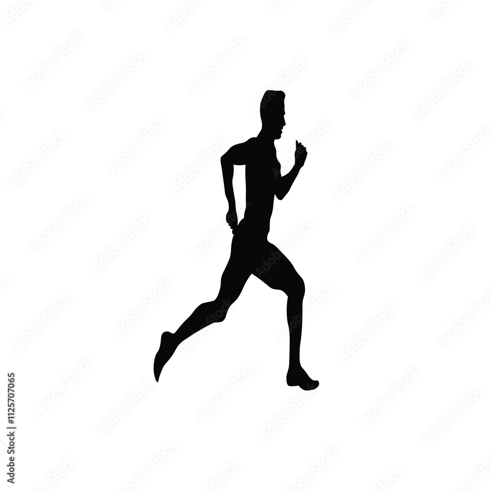 Man Silhouette Design on White Background.sports Man Silhouette Design on White Background.sports