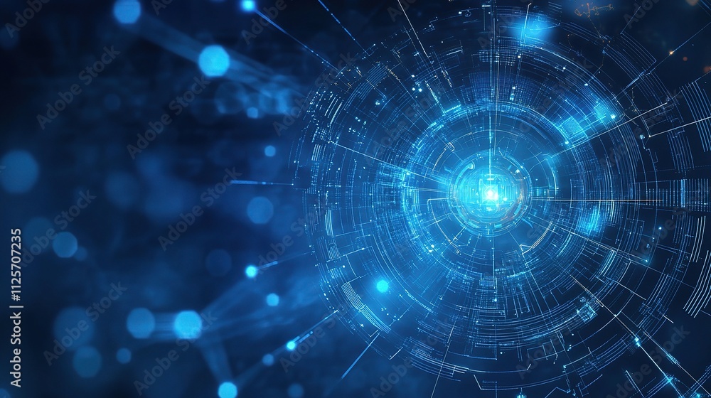 Abstract Blue Technology Background with Geometric Patterns Abstract Blue Technology Background with Geometric Patterns