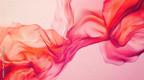 Dynamic Abstract Gradient Flowing Lines in Soft Red and Pink Hues