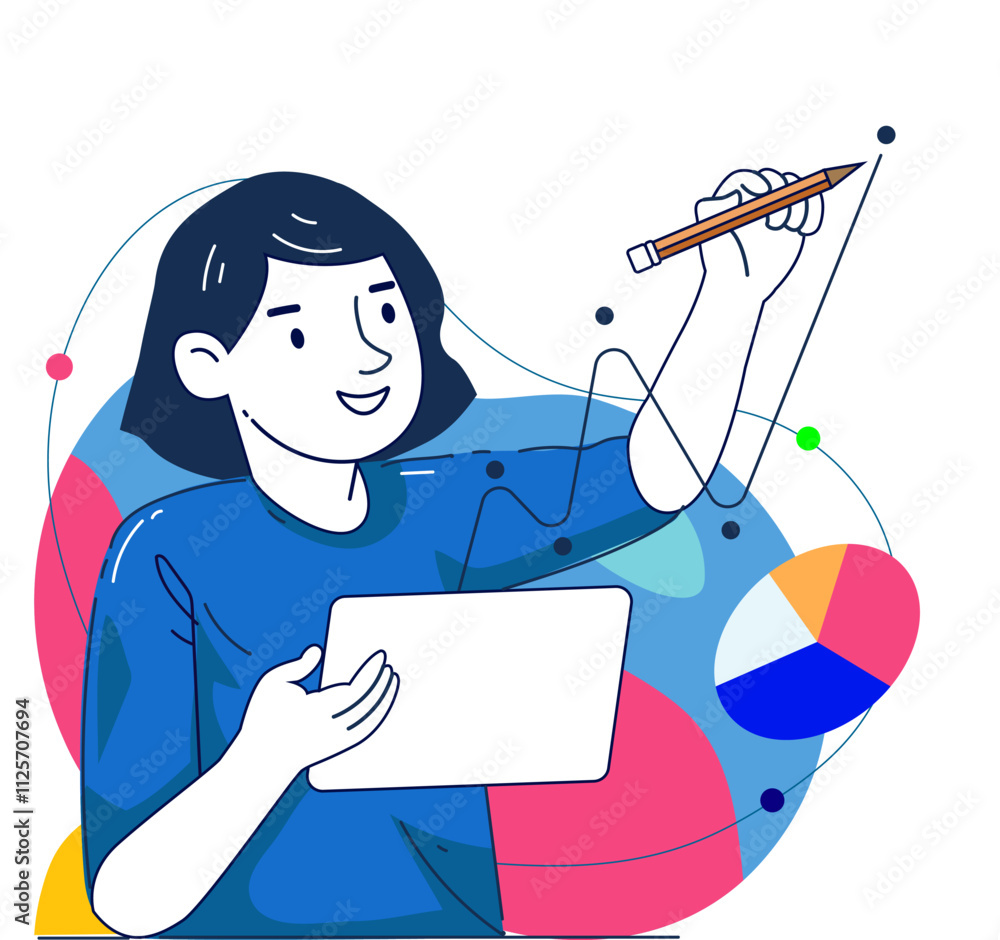 Digital marketing concept illustrations. Modern flat design illustration of Data Analysis