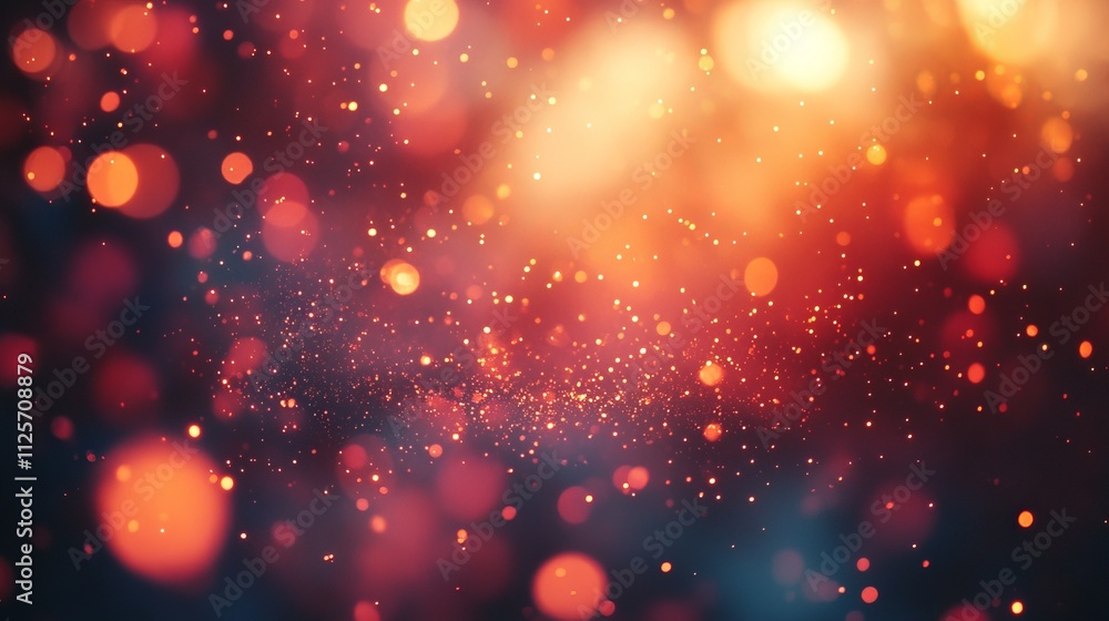 Fototapeta premium Bokeh Effect with Warm Colors and Glittering Light Particles