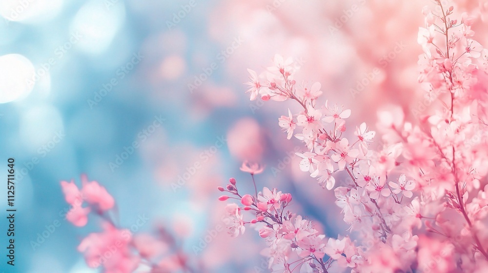 Soft Pink and Blue Gradient with Blurred Floral Background Soft Pink and Blue Gradient with Blurred Floral Background