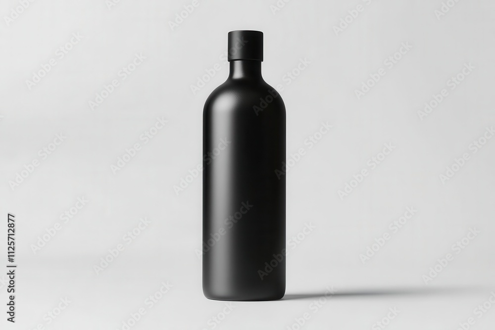 A sleek black bottle on a minimalist background, suggesting modern design and elegance. A sleek black bottle on a minimalist background, suggesting modern design and elegance.