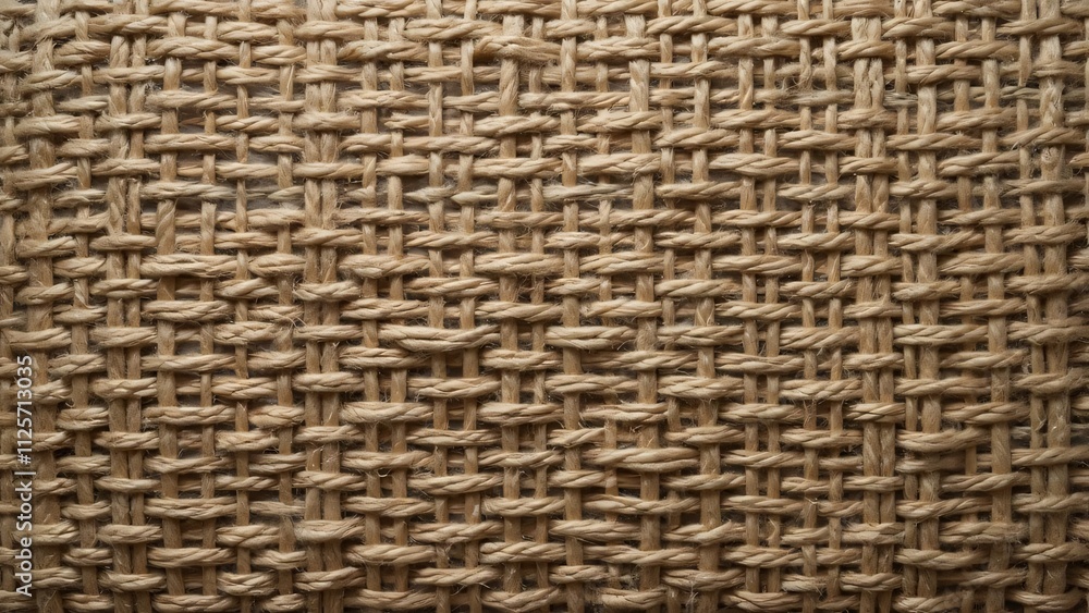 Rustic Burlap Sack Texture, Close-up of Coarse Woven Fibers Rustic Burlap Sack Texture, Close-up of Coarse Woven Fibers