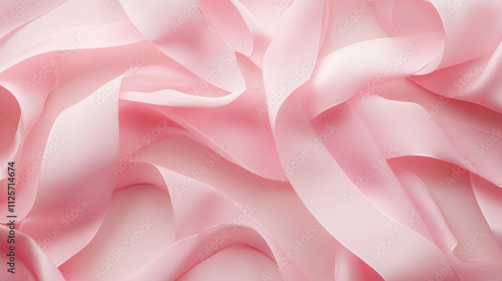 Fototapeta premium Delicate pink ribbons ideal for Valentine's Day decorations and gifts
