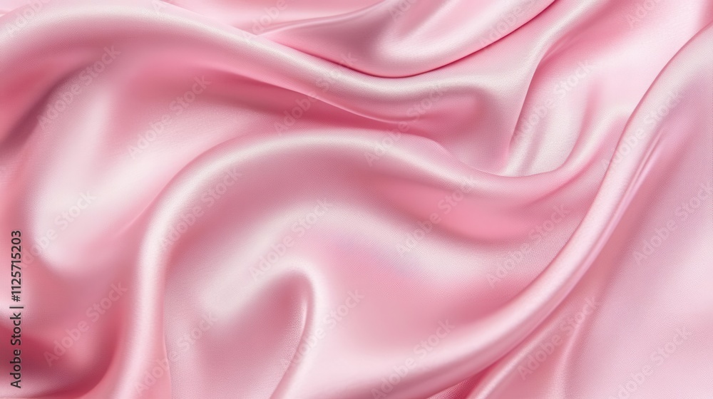 Obraz premium A smooth, flowing pink satin fabric showcasing its luxurious texture and sheen.