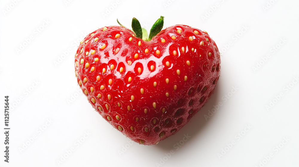 Heart-shaped strawberry symbolizes love on Valentine's Day for sweet celebrations and gift ideas Heart-shaped strawberry symbolizes love on Valentine's Day for sweet celebrations and gift ideas