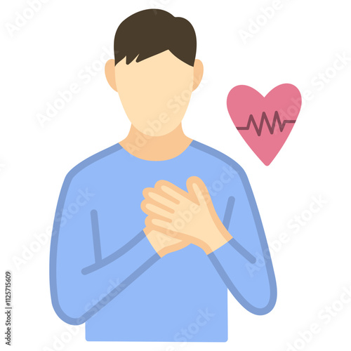 Heart Attack Flat Icon Vector Illustration 