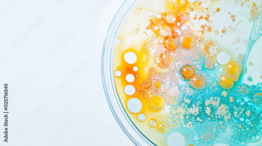 A close-up of a petri dish with complex, radiant bacterial patterns, set against a plain white background A close-up of a petri dish with complex, radiant bacterial patterns, set against a plain white background