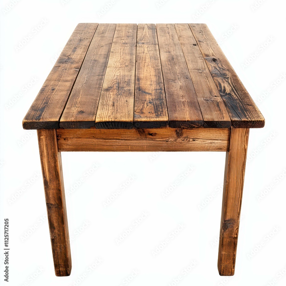 Rustic wooden table with a distressed finish, perfect for home decor. Ideal for dining and gatherings, showcasing craftsmanship and natural materials. isolated on a white background. Rustic wooden table with a distressed finish, perfect for home decor. Ideal for dining and gatherings, showcasing craftsmanship and natural materials. isolated on a white background.
