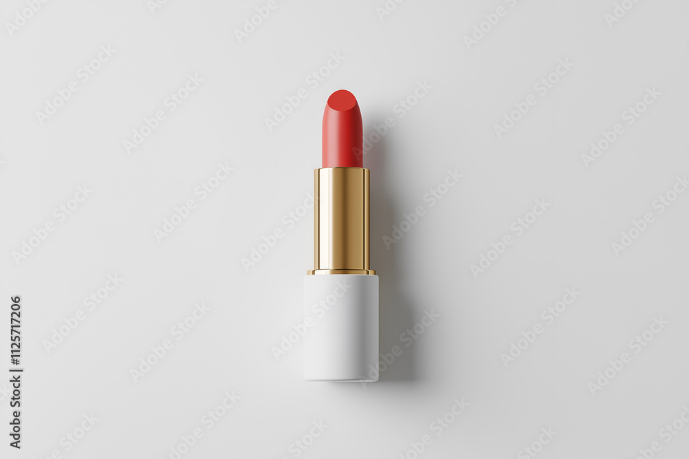 Red Lipstick tube mock up with a blank outer shell, isolated on a white background, copy space for text Red Lipstick tube mock up with a blank outer shell, isolated on a white background, copy space for text