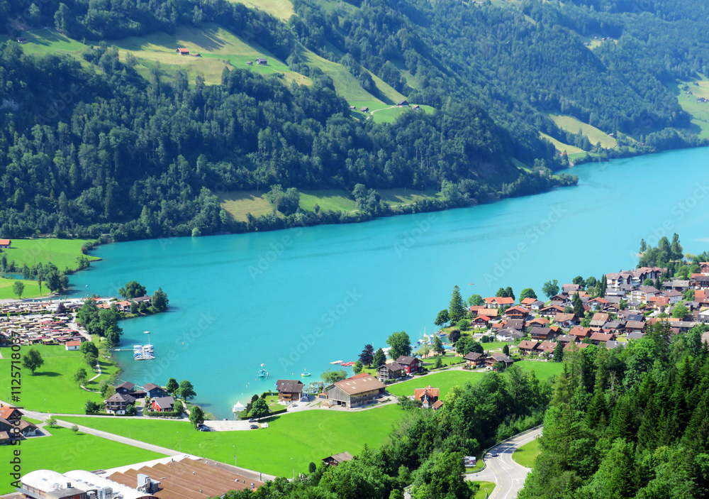Lake Lungern or Natural reservoir Lungerersee - Canton of Obwald, Switzerland (Naturstausee Lungernsee oder Lungerensee - Kanton Obwald, Schweiz) Lake Lungern or Natural reservoir Lungerersee - Canton of Obwald, Switzerland (Naturstausee Lungernsee oder Lungerensee - Kanton Obwald, Schweiz)