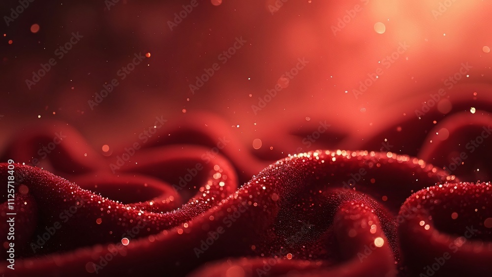 Naklejka premium Luxury Red Velvet Fabric Texture, Deep Rich Color & Sheen