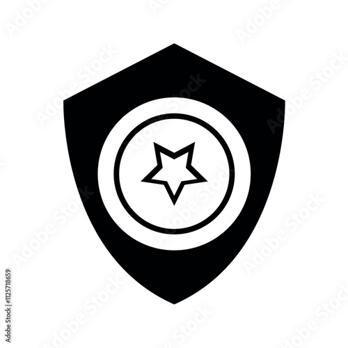 Police badge shield icon.