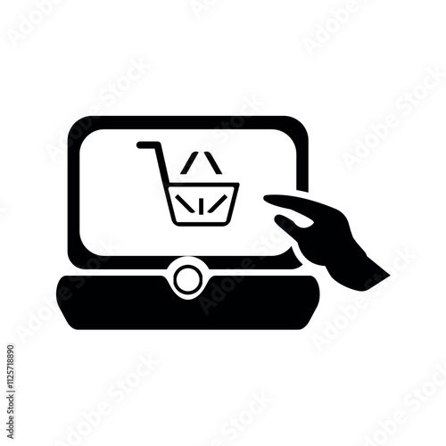 Online shopping trolley buy icon.