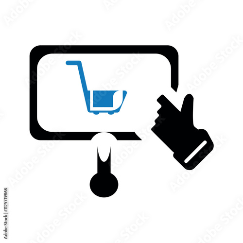 Online shopping trolley buy icon.