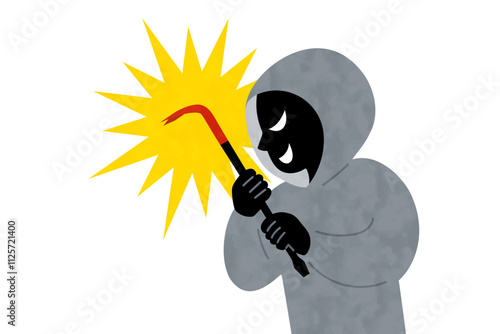 バールを持った犯罪者のベクターイラスト