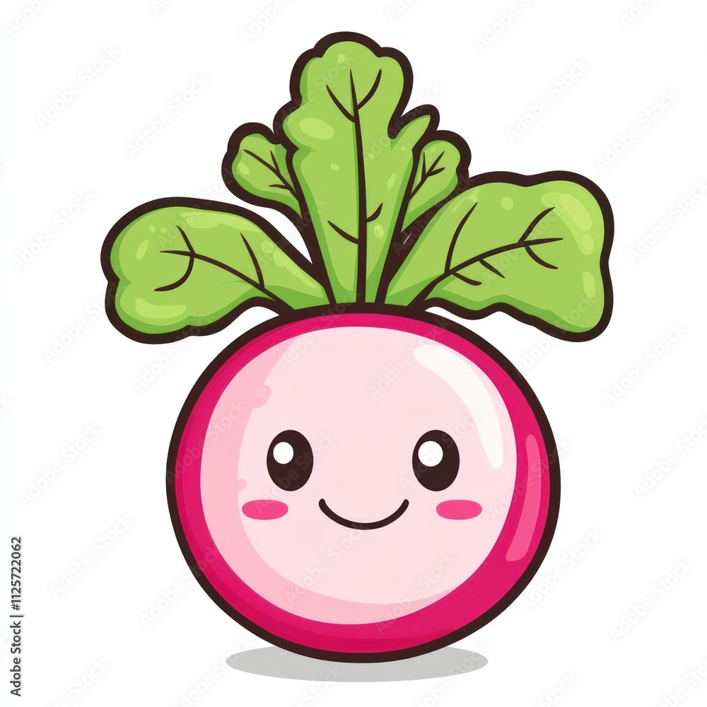 Cute cartoon radish with happy face. (1) Cute cartoon radish with happy face. (1)