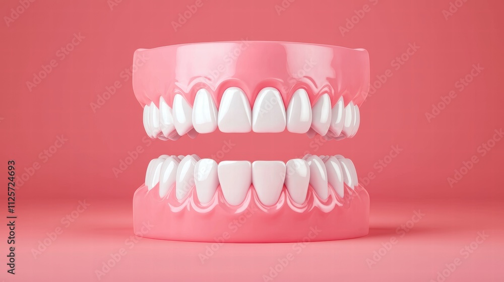 Obraz premium Realistic dental model showcasing upper and lower teeth