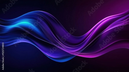 Wallpaper Mural Dynamic abstract waves of blue and purple light Torontodigital.ca