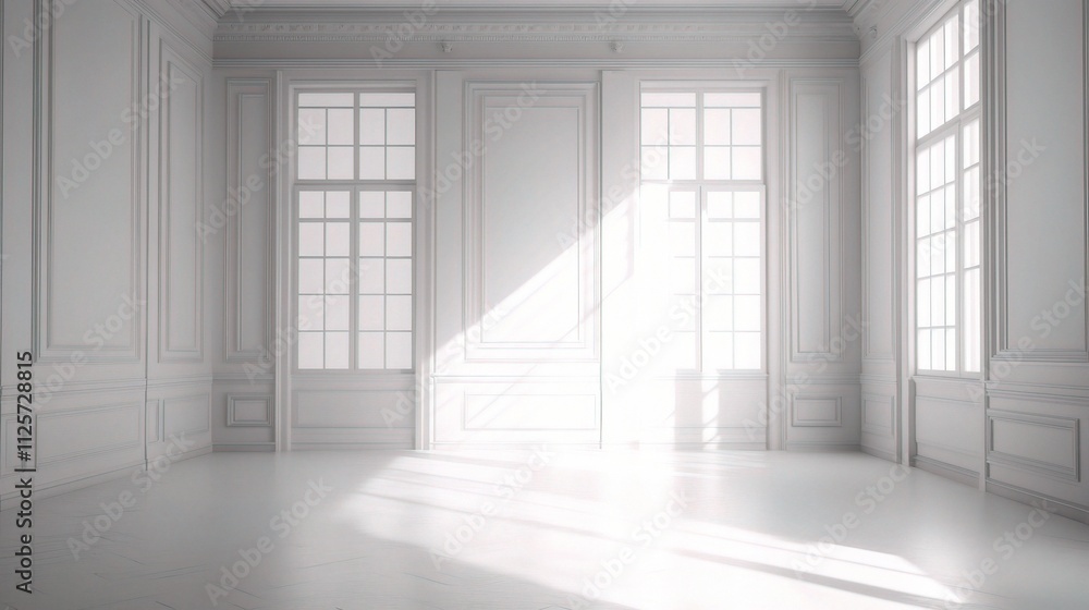 Fototapeta premium Minimalist Interior Space Bathed in Natural Light