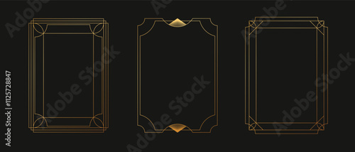Frame art deco minimalism. Geometric line frame rectangle vintage.