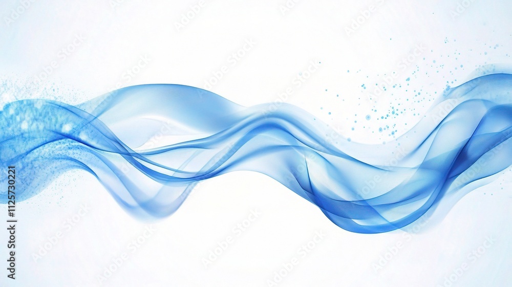 Fototapeta premium Soft Blue Abstract Wave on Light Background for Digital Use