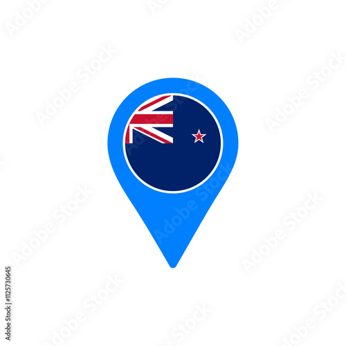 Free Download New Zealand location pin vector illustration with national flag design - GFXLoad