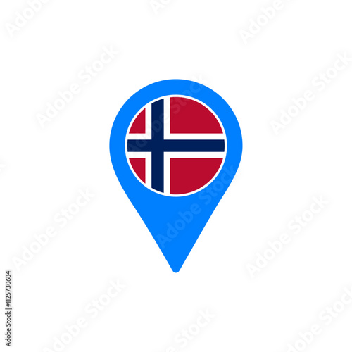 Norway location pin vector illustration with national flag design Free Download Norway location pin vector illustration with national flag design - GFXLoad