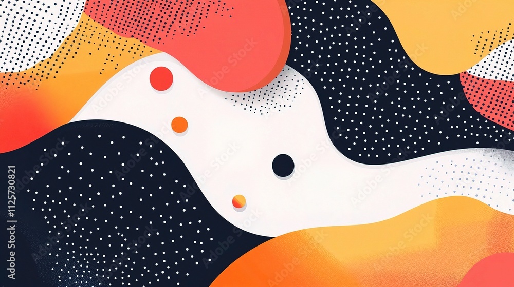 Fototapeta premium Abstract Geometric Design with Smooth Curves and Colorful Gradients