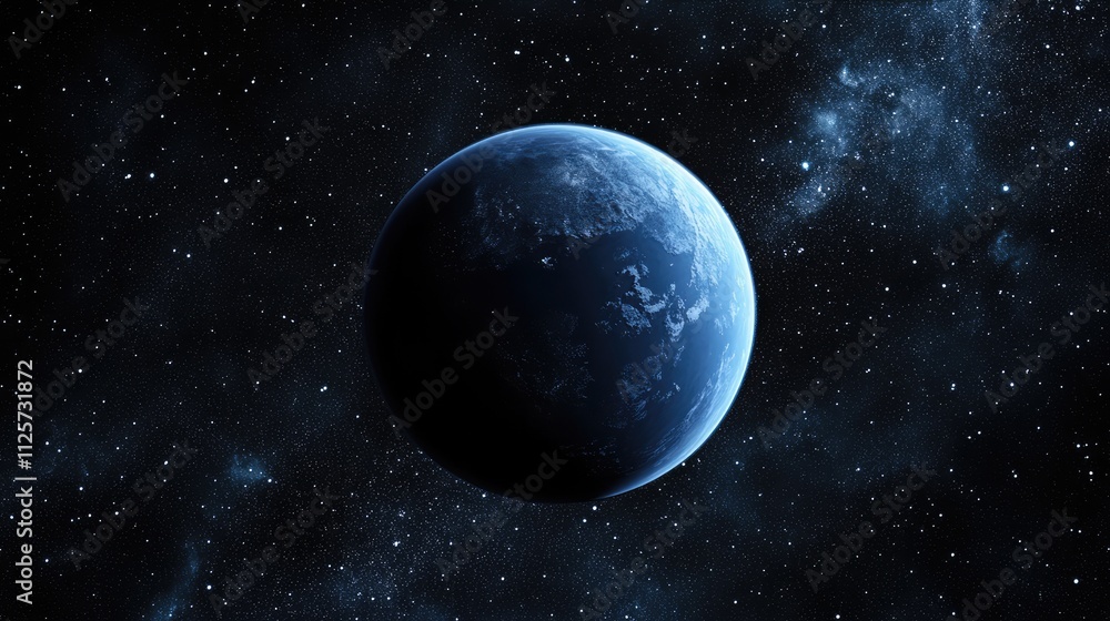 Blue planet in deep space surrounded by stars and cosmic dust illustrating the beauty of the universe and celestial phenomena. Blue planet in deep space surrounded by stars and cosmic dust illustrating the beauty of the universe and celestial phenomena.