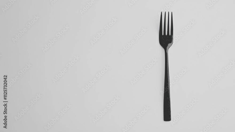 Stylish black fork isolated on a clean white background ideal for culinary and restaurant themed projects or minimalistic design displays Stylish black fork isolated on a clean white background ideal for culinary and restaurant themed projects or minimalistic design displays