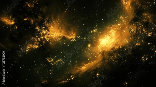 Ethereal Cosmic Scene with Glowing Stars and Swirling Nebulae
