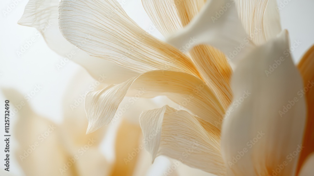 Closeup of delicate corn silk against a soft white background showcasing intricate textures in a photo studio setting. Closeup of delicate corn silk against a soft white background showcasing intricate textures in a photo studio setting.