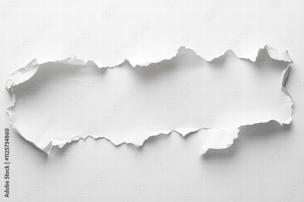 Torn Paper Border, White Background Torn Paper Border, White Background