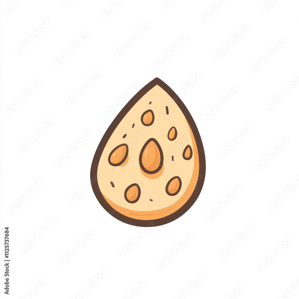 Teardrop-shaped textured object with small holes. Teardrop-shaped textured object with small holes.