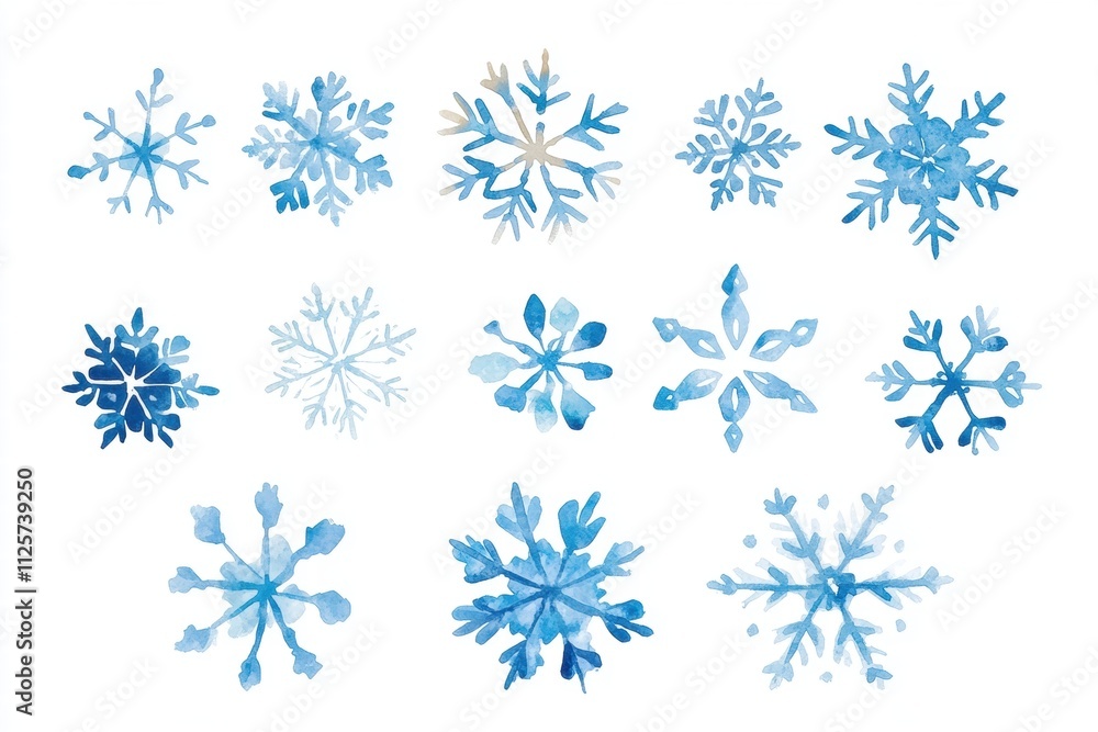 Watercolor Snowflakes Collection Watercolor Snowflakes Collection