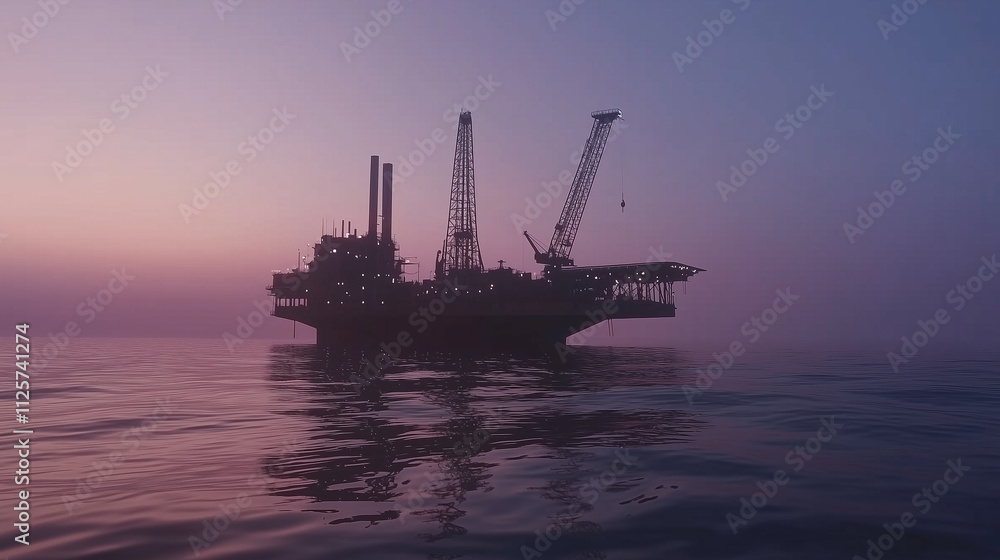 Oil drilling platform standing tall in the vast ocean, symbolizing human innovation and the quest for energy amidst nature's vastness. Oil drilling platform standing tall in the vast ocean, symbolizing human innovation and the quest for energy amidst nature's vastness.