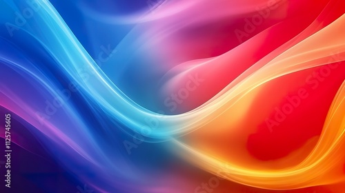 Abstract vibrant color waves, flowing design, dynamic curves, multicolored background.