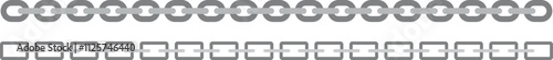 Metal chain illustration isolated on white background. Flat chain link metal steel